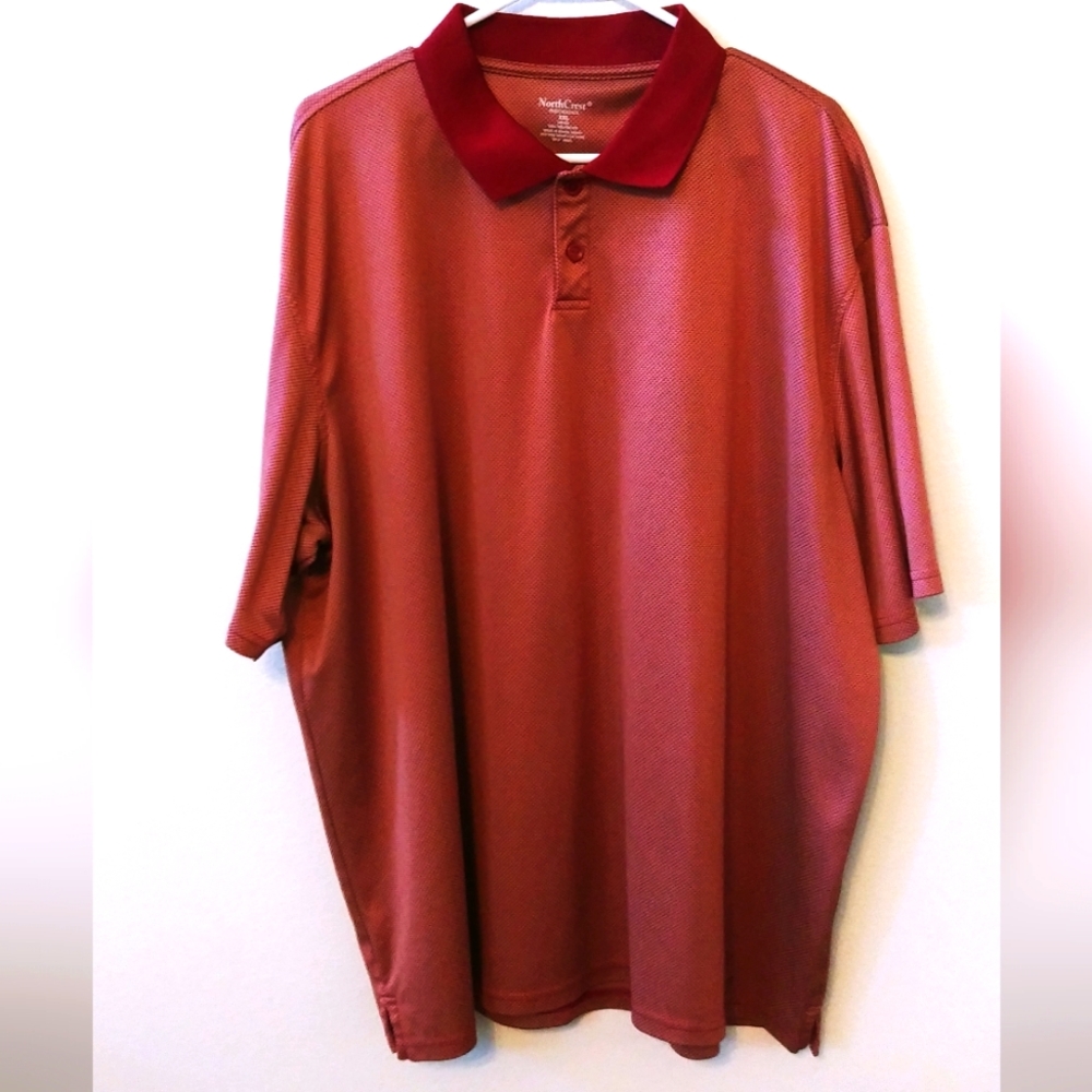 North Crest Performance Red,Gray Size XXL Polo Shirt